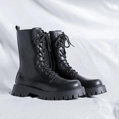 Luxury Brand Men's High Top Boots – Designer Leather Casual, Business & Outdoor Work Boots for Men