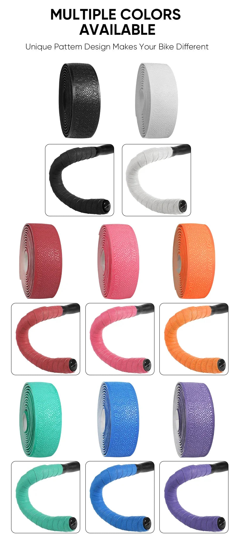 BUCKLOS Bicycle Handlebar Tape – Anti-Slip Waterproof Road Bike Bar Wrap for Cycling Accessories