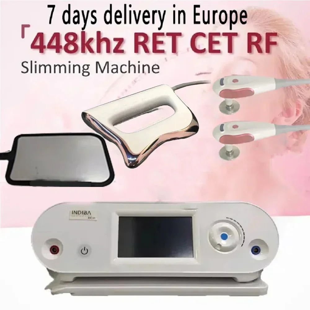 INDIBA 448kHz Body Slimming Machine – Home Weight Loss, RET CET Radiofrequency, TENS Tecar Therapy Physiotherapy