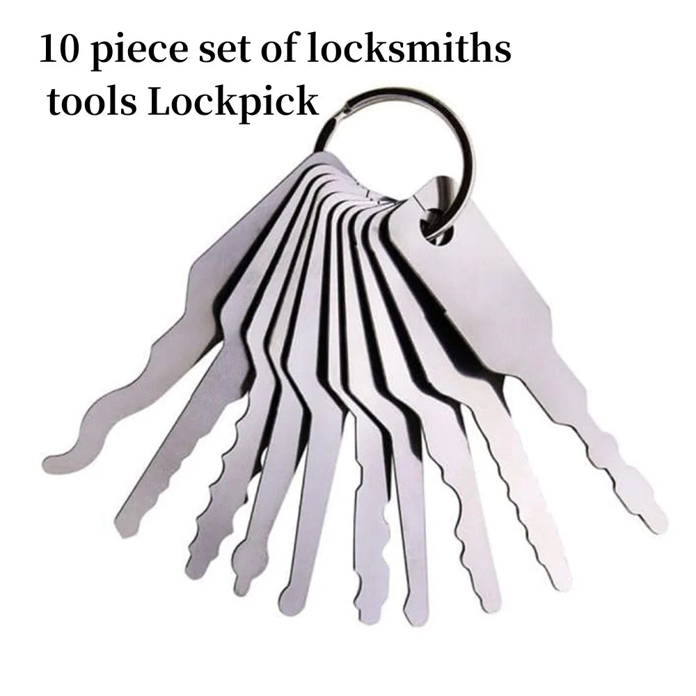 10 in 1 Locksmith Tools Key Embryo Repair Kit – Stainless Steel Accessories for Door Release & Key Replacement