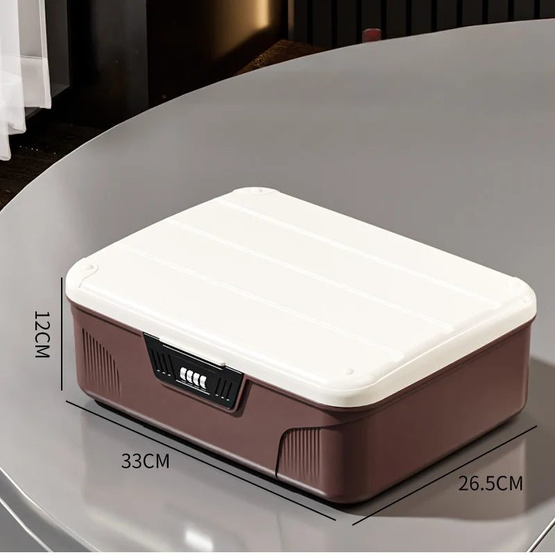 Four Digit Password Lock Safe Box – Portable Organizer for Passport, Medicine, Cash, Jewelry, and Privacy Security Storage