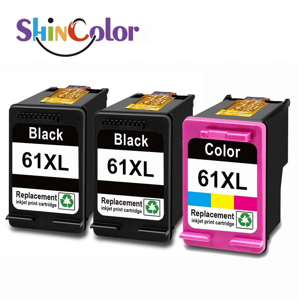 ShinColor HP 61XL Ink Cartridge Replacement for HP61 Compatible for HP DeskJet 1010 3000 4500 Series Printer High Yield Printer Ink Cartridge
