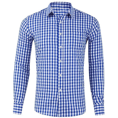 Men’s Plaid Long Sleeve Shirt - Casual 3D Printed Lapel Summer Shirt Unisex Fashion Top