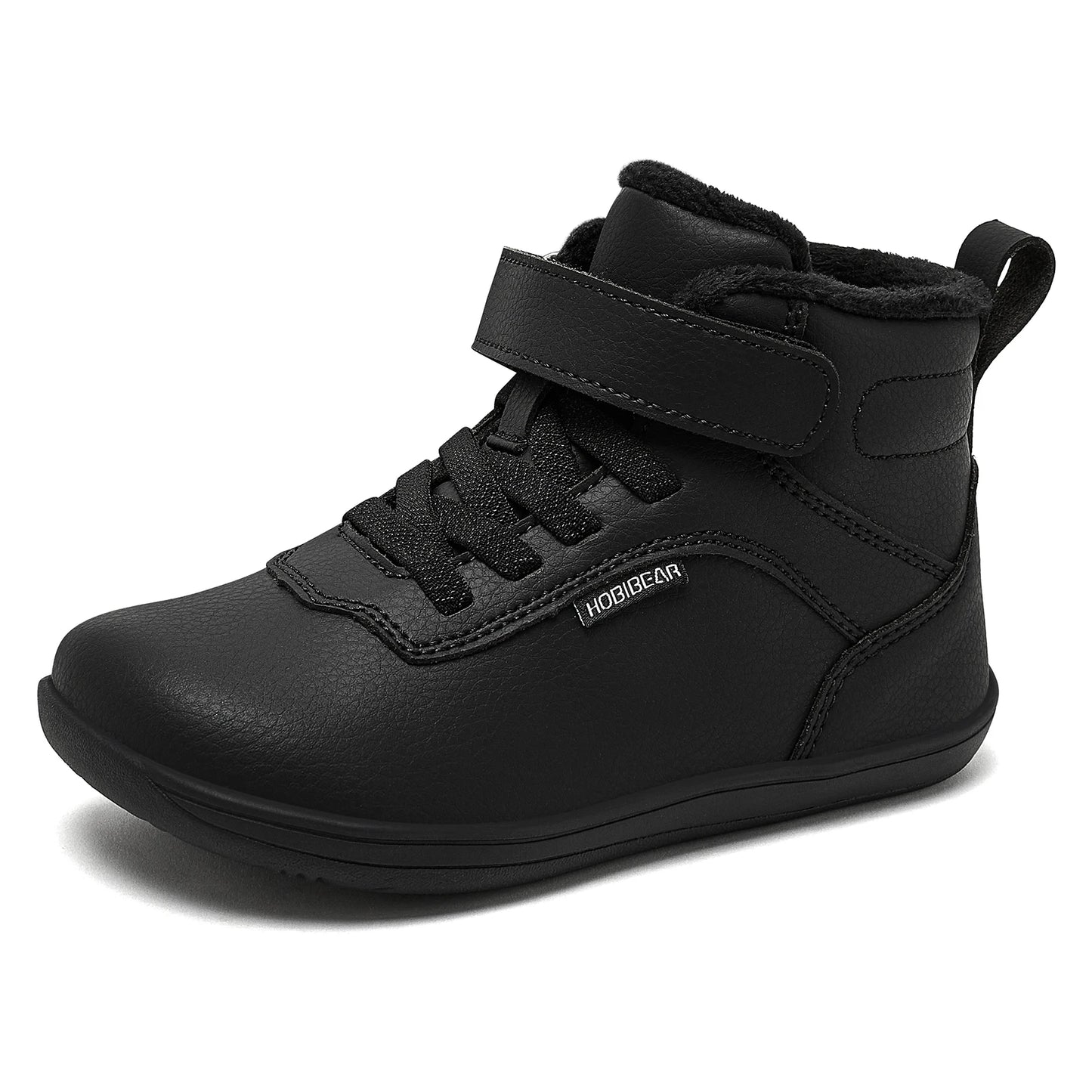 HOBIBEAR Kids Winter Shoes – Wide Toe Box Faux Fur Lined Ankle Sneakers for Boys & Girls