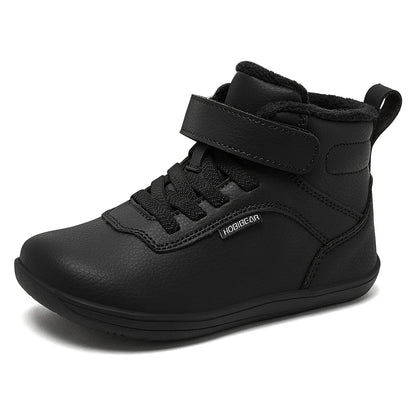 HOBIBEAR Kids Winter Shoes – Wide Toe Box Faux Fur Lined Ankle Sneakers for Boys & Girls