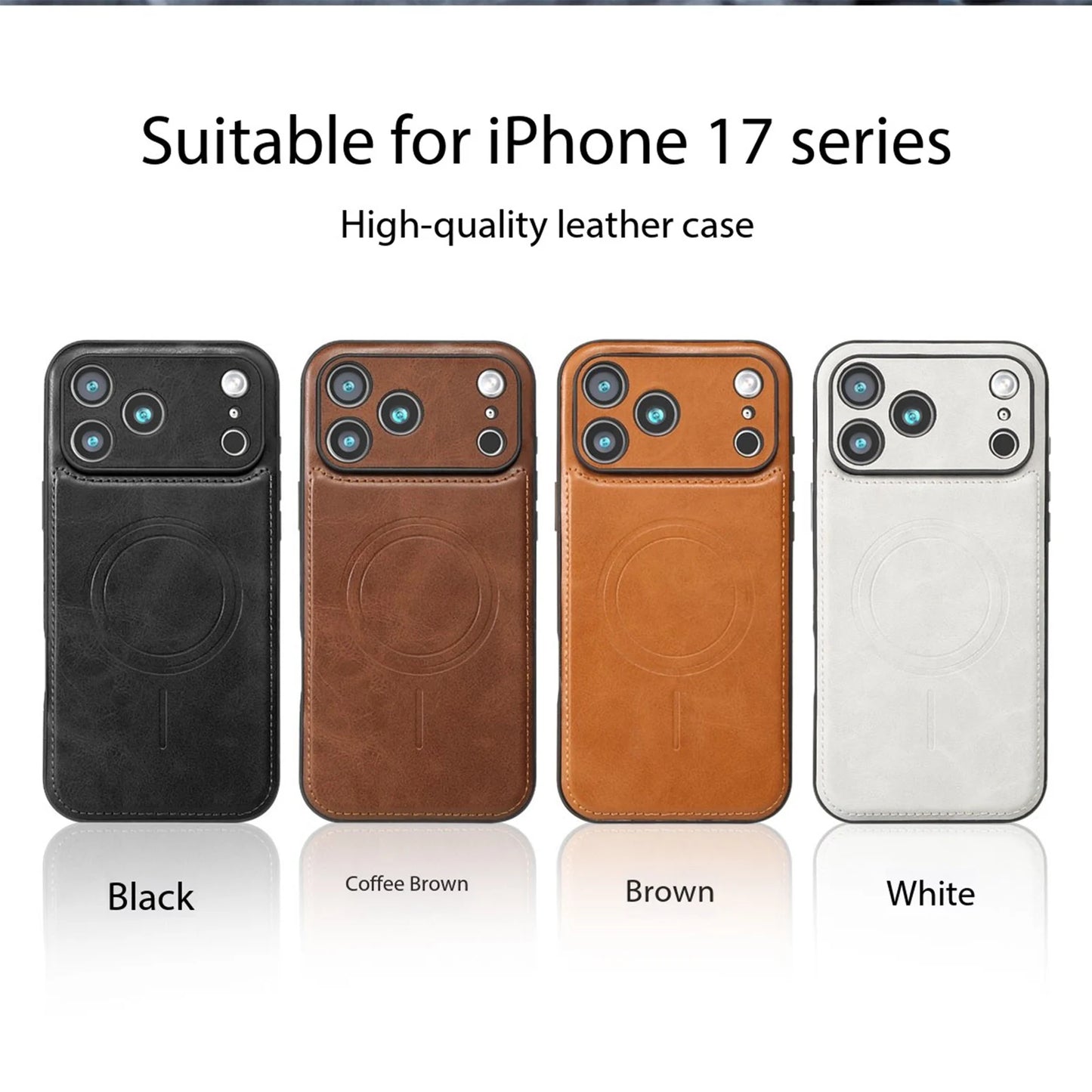 Luxury Magnetic Leather Case - Shockproof MagSafe Compatible Cover for iPhone 12, 13, 14, 15, 16 & 17 Series
