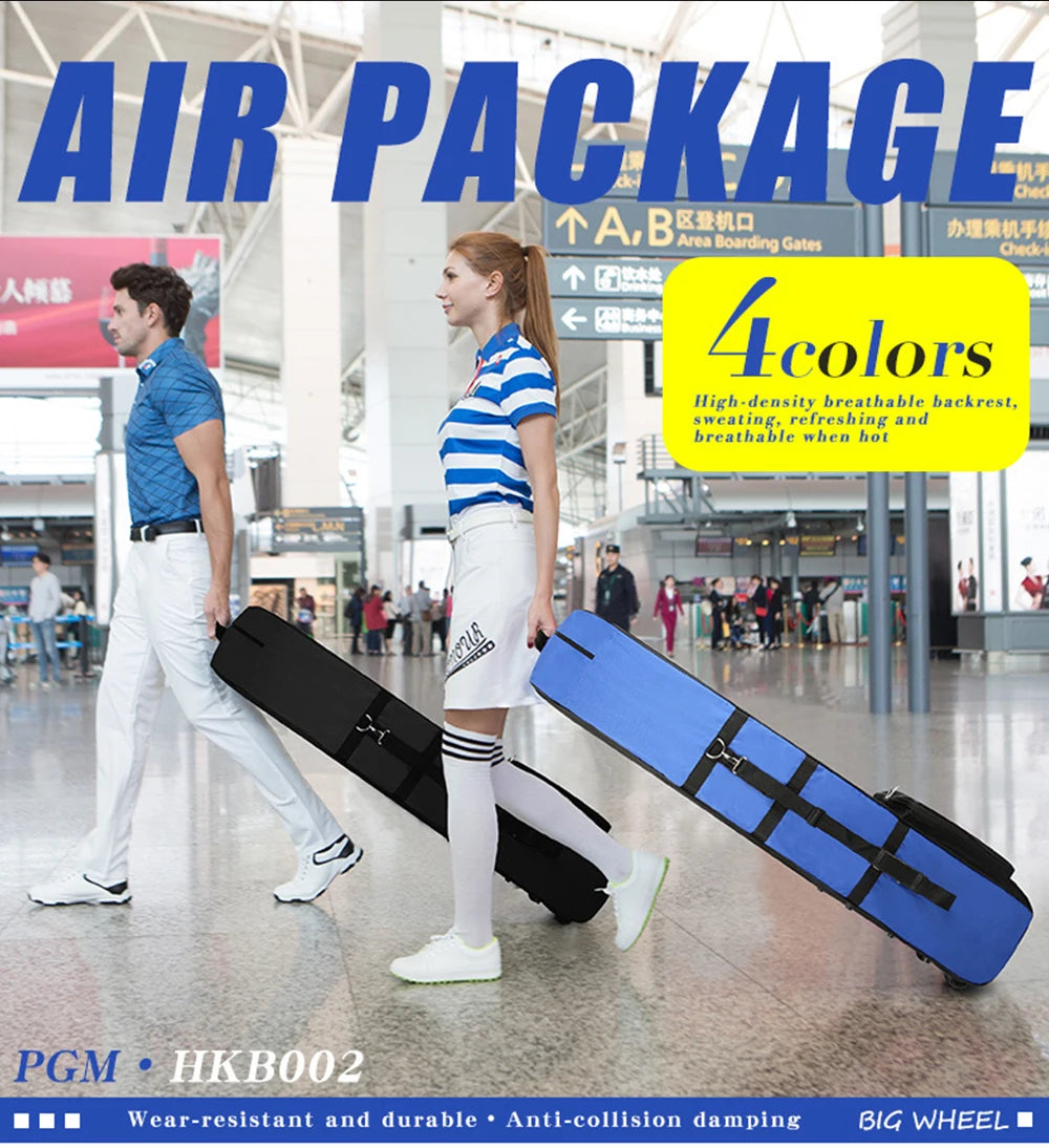 PGM Golf Aviation Bag HKB002 – Foldable Large Capacity Travel Bag with Silent Wheels for Airplane Consignment
