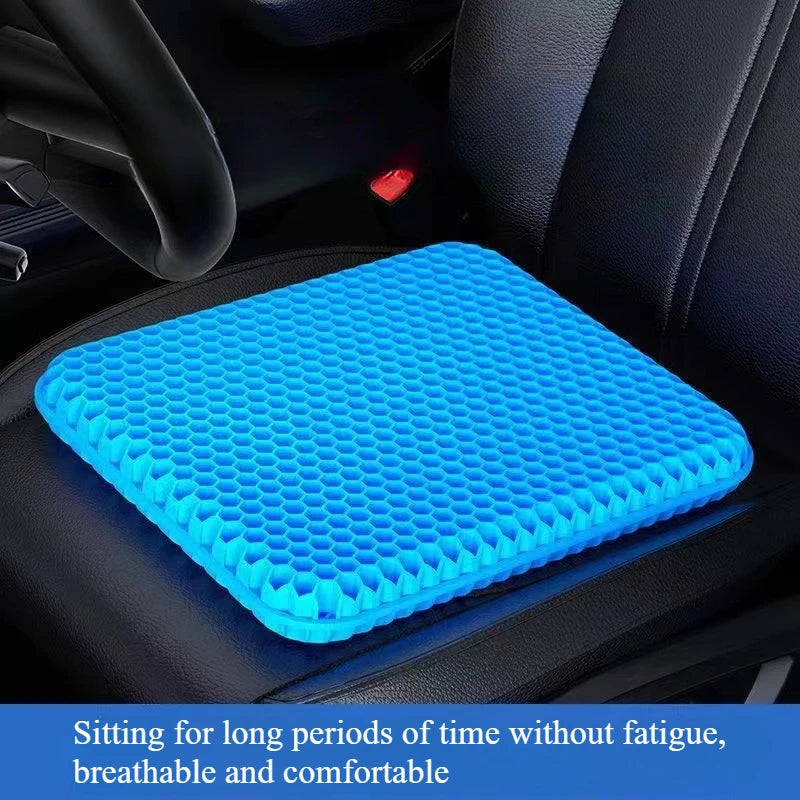 Gel Seat Cushion – Breathable Honeycomb Design for Pressure Relief, Back & Tailbone Pain Relief, Ideal for Home, Office, Wheelchair & Car Chairs