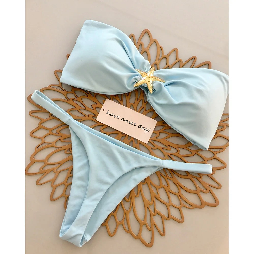 2025 Women’s Push-Up Bikini Set – Sexy Micro Swimwear, Bandeau Brazilian Beach & Pool Bathing Suit