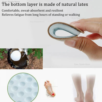 Heel Insoles with Arch Support - Thickened Latex Leather Shoe Inserts for Comfort & Height