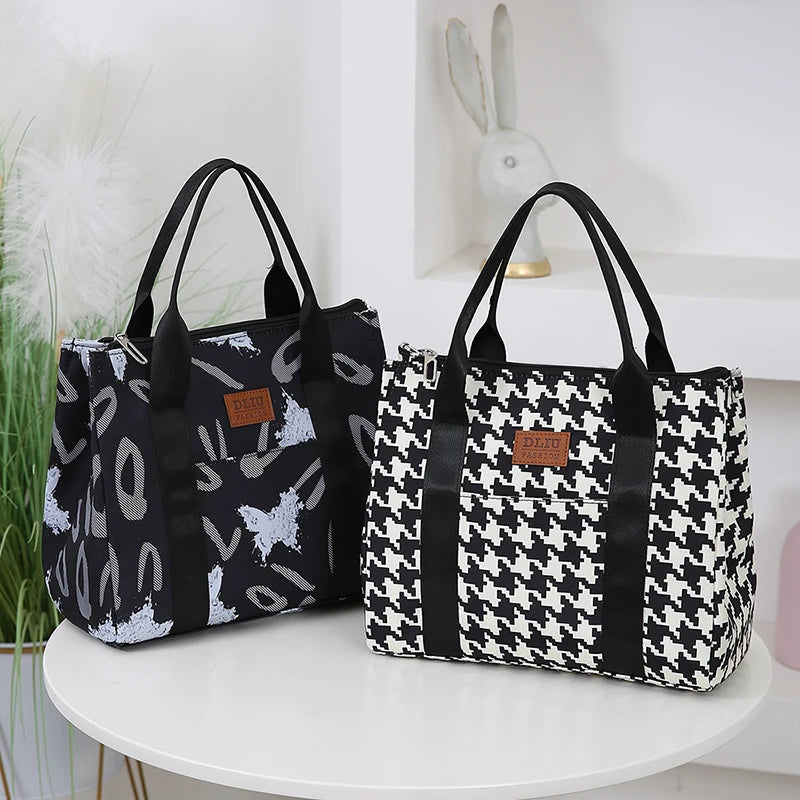 Insulated Commuter Lunch Bag with Storage Pouch — Portable Handbag for Office, Thermal Food Carrier with Meal Box Included