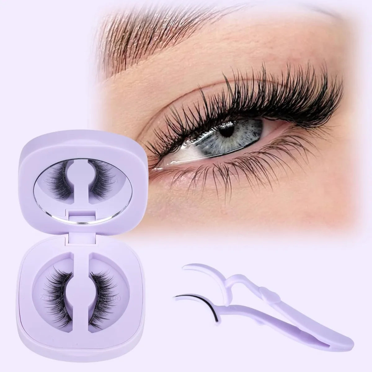 Magnetic Eyelashes Kit – Natural Look Cat Eye Lashes with Applicator, Reusable, No Glue or Eyeliner (PH309)