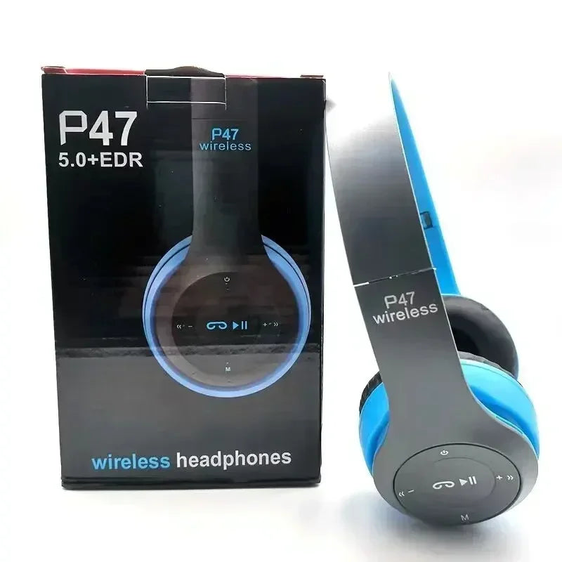 2025 New Stereo P47 Bluetooth Headset – Wireless 5.0 Sports Gaming Headset, Folding Design for iPhone & Xiaomi