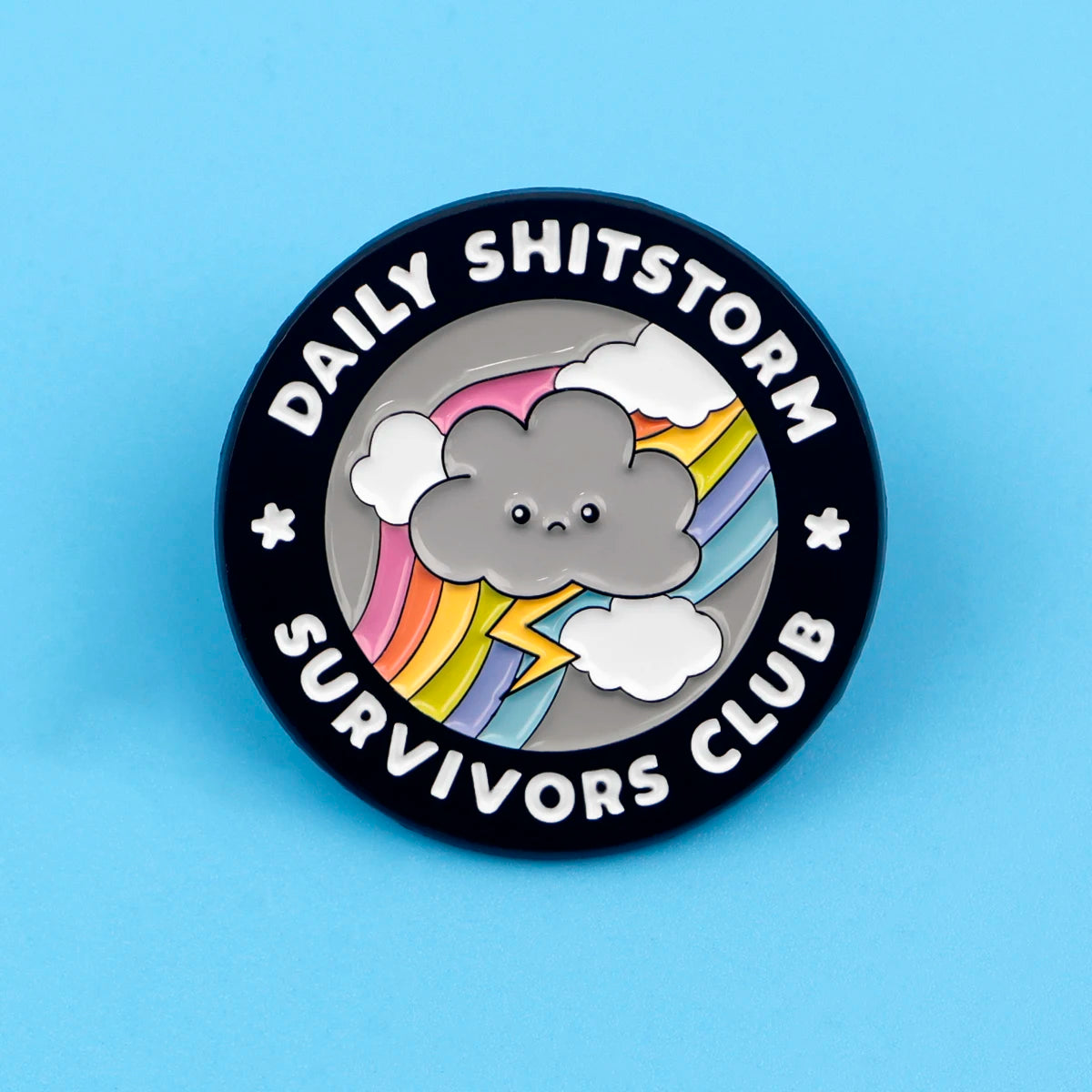 Storm Enamel Pin Brooch – Survivor Club Lapel Badge for Backpack & Clothing Accessories