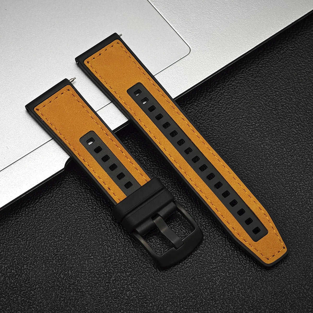 Leather Watch Strap 20mm/22mm - Vintage Replacement Band for Samsung Galaxy Watch 7/6/5/4 and Xiaomi Redmi Watch 3 Lite/Active