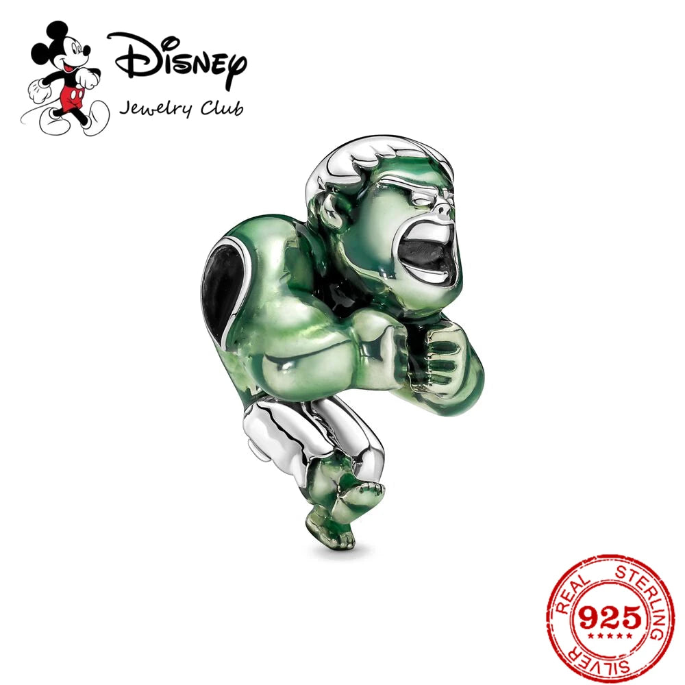 New 925 Sterling Silver Mickey Minnie Vinnie Charm – Beaded Fit for Original Pendant Bracelet, DIY Ladies Jewelry
