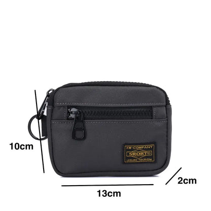 Casual Men's Coin Purse - Retro Canvas Zipper Wallet and Key Holder | Trendy Mini Handbag for Youth