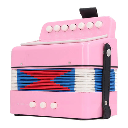 Kids Beginner Button Accordion - 2 Bass Educational Musical Instrument with Belt for Practice