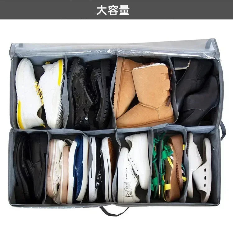 Foldable Under-Bed Shoe Storage Boxes — Closet Organizer Bags for Shoes and Home Storage