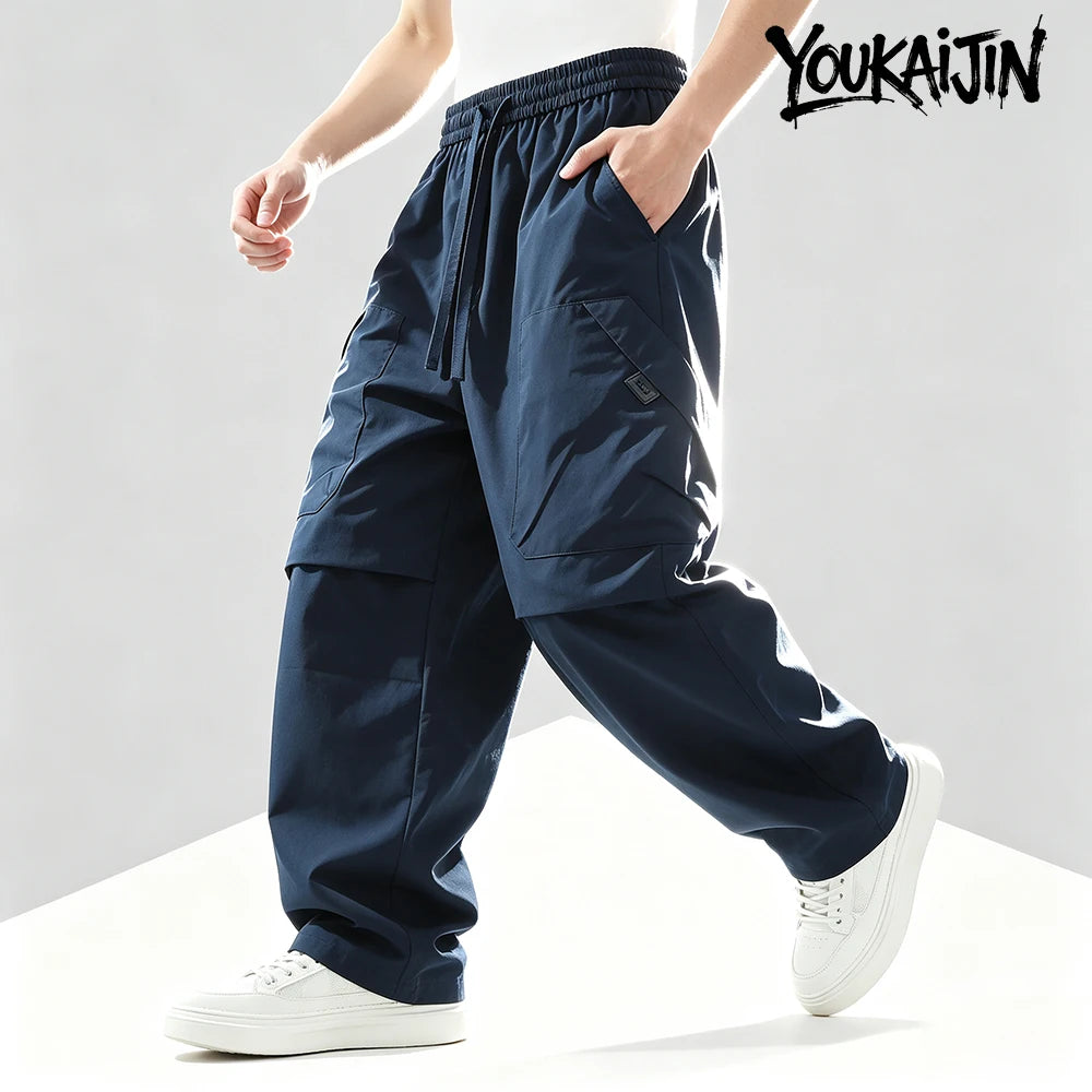 Men’s Harajuku Casual Pants - Loose Fit Elastic Waist Outdoor Walking & Hiking Trousers