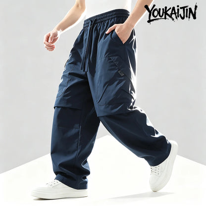 Men’s Harajuku Casual Pants - Loose Fit Elastic Waist Outdoor Walking & Hiking Trousers