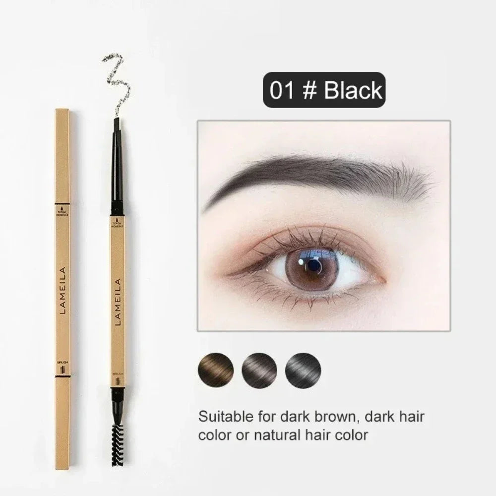 5-Color Double Head Eyebrow Pencil with Brush – Waterproof Sweatproof Eyebrow Gel Tattoo Stick