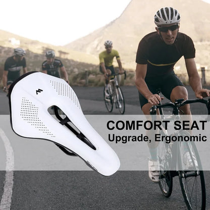 WEST BIKING Bicycle Saddle — Comfortable Hollow PU Leather Bike Seat | Wear-Resistant Road Cycling Cushion