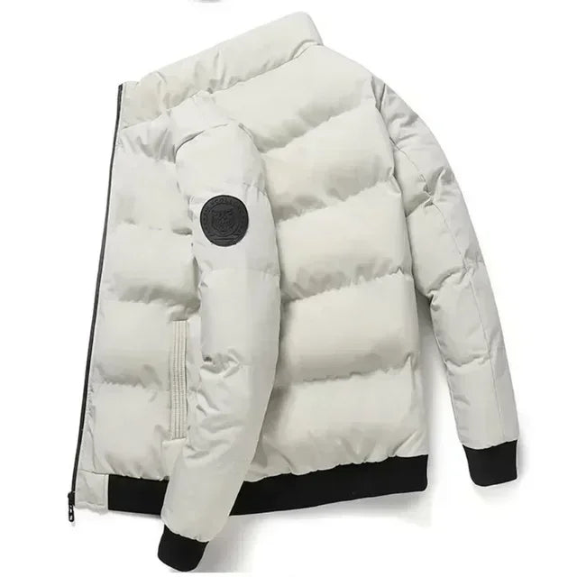 Men's Autumn Winter Short Jacket - Lightweight Cotton-Padded Stand Collar Zipper Coat for Outdoor Casual Wear
