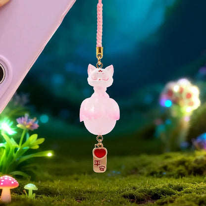 Nine-Tailed Fox Crystal Resin Pendant -  Good Luck Keychain, Car Decor & Mystery Box Ornament
