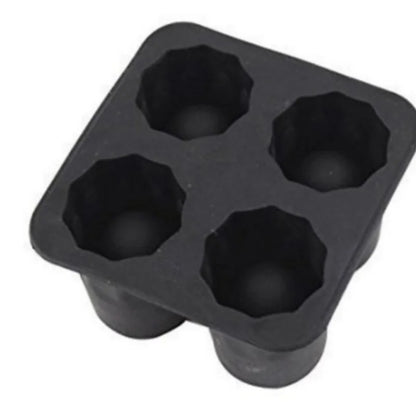Silicone 4-Hole Ice Cube Mold – Round Press Ice Block Maker for Whiskey, Beer, and Bar Kitchen Use