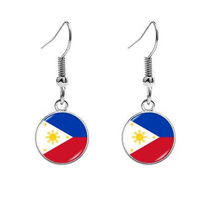 South & North America Flag Earrings - Patriotic Country Pride Drop Dangle Jewelry Gifts for Women