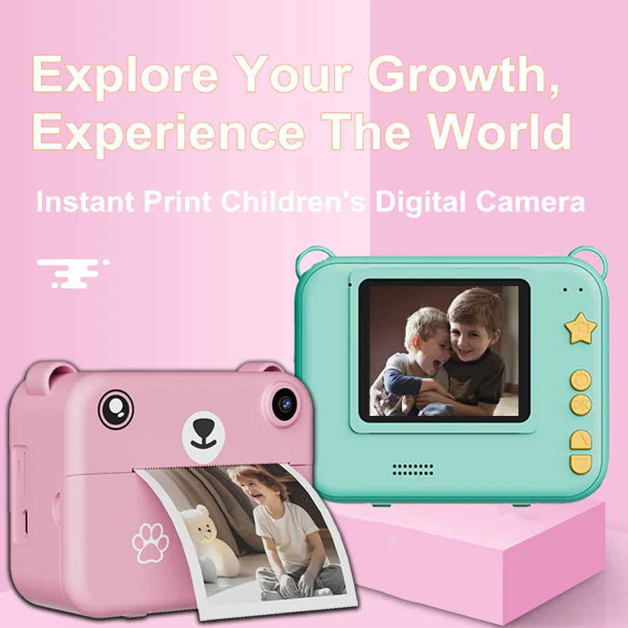 Digital Children’s Camera – 1080P HD Video Recorder, Instant Print Photos, Mini Thermal Printer, Educational Birthday Gift