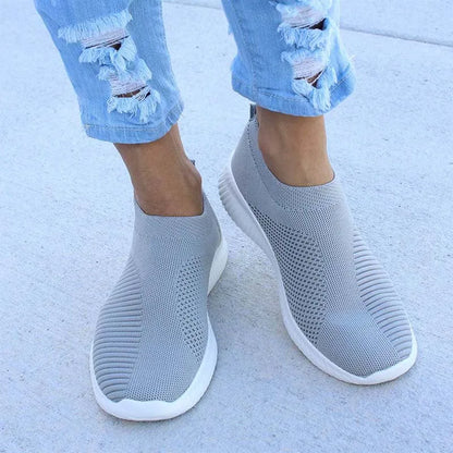 Women’s Fashion Sneakers — Casual Walking Flat Platform Sock-Style Chunky Slip-On Shoes