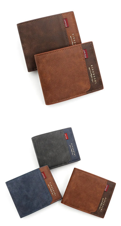 Personalized Men’s Short Wallet – High-Quality Classic Card Holder with Zipper Coin Pocket & Money Clip
