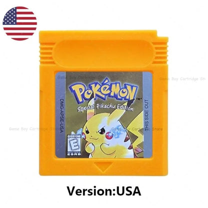 GBC Pokémon Game Cartridge Bundle – Red, Blue, Crystal, Gold, Silver, Yellow & Green, Multi-Language