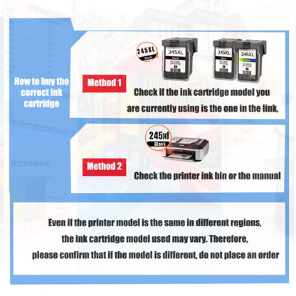 Vilaxh PG-245XL CL-246XL Ink Cartridge Combo for Canon PG245 PG246 Compatible for Pixma iP2820 MX492 MG2924 MG2520 Printer High Yield Replacement Ink