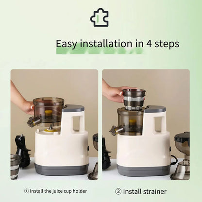 Houselin 7" Masticating Juicer — Cold Press Electric Juicer for Whole Fruits & Vegetables, High Yield