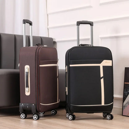 Ex Canvas Travel Suitcase – Trendy Fashionable Rolling Luggage with Combination Lock & 360° All-Direction Wheels for Business Travel