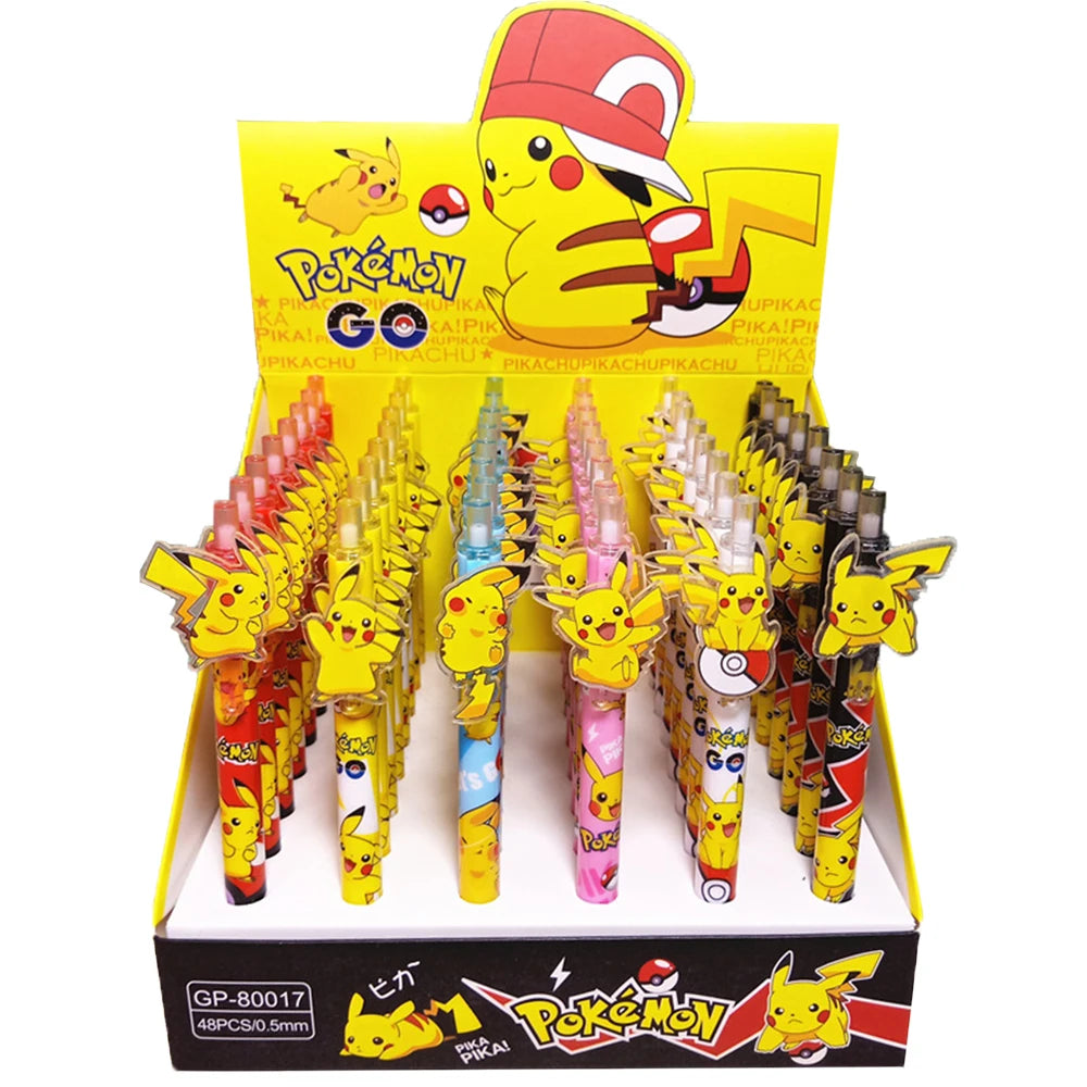 6pcs Pokémon Pikachu Gel Pens — 0.5mm Black Ink Anime Writing Pens for Office, School & Cute Gift Supplies