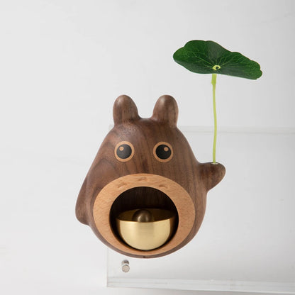 Wooden Wind Chimes with Copper Bells - Totoro Entry Doorbell Pendant, Cute Door Entry Reminder, Home Decor & Housewarming Gift