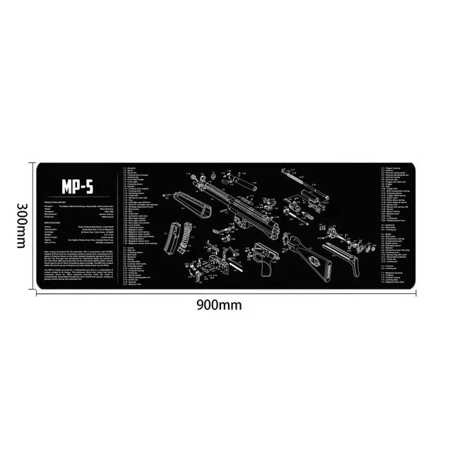 Gun Cleaning Rubber Mat Mouse Pad – AR15, AK47, Remington 870, GLOCK Gen4/Gen5, CZ-75, P220, P226, P229, Beretta 92, 1911 3D Work Mat