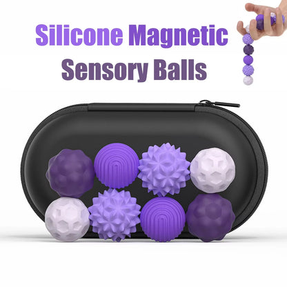 Silicone Magnetic Sensory Balls – Calming Fidget Toy for Kids & Adults, Autism, Anxiety & Stress Relief