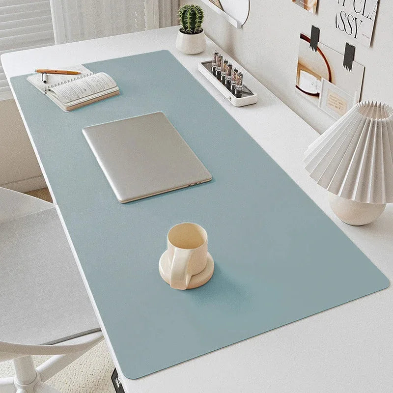 PU Leather Desk Mouse Pad – Waterproof Non-Slip Gaming & Office Keyboard Mat, Solid Color Computer Desk Mat Protector