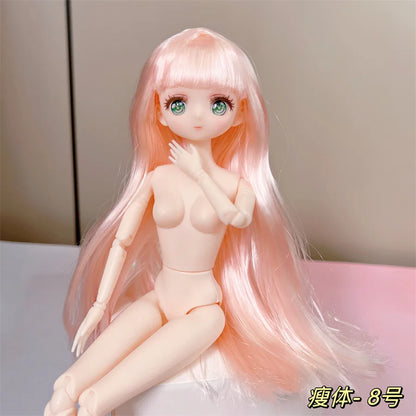 30cm Anime-Style 1/6 BJD Doll — 26-Joint Movable Skin Doll for DIY Dress-Up, Girls Toys & Gifts