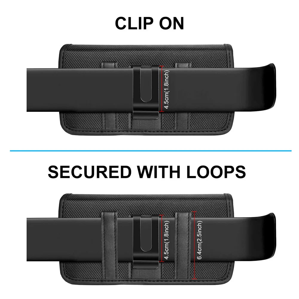 4.7-6.8 Inch Nylon Phone Pouch – Multifunction Cell Phone Belt Clip Holster Waist Bag for iPhone, Samsung & Smartphones