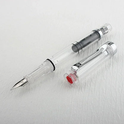 3059 Piston Fountain Pen – High-Quality Transparent Resin with EF/F Nib (0.38/0.5mm) for Business & Gift