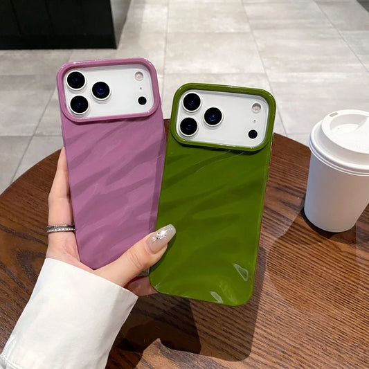 Wave Texture Soft Silicone Phone Case for iPhone 17 Air / 16 / 15 / 14 / 13 / 12 / 11 / XS / 8 Plus Pro Max – Full Protection Bumper Cover with Independent Buttons & Shockproof Design
