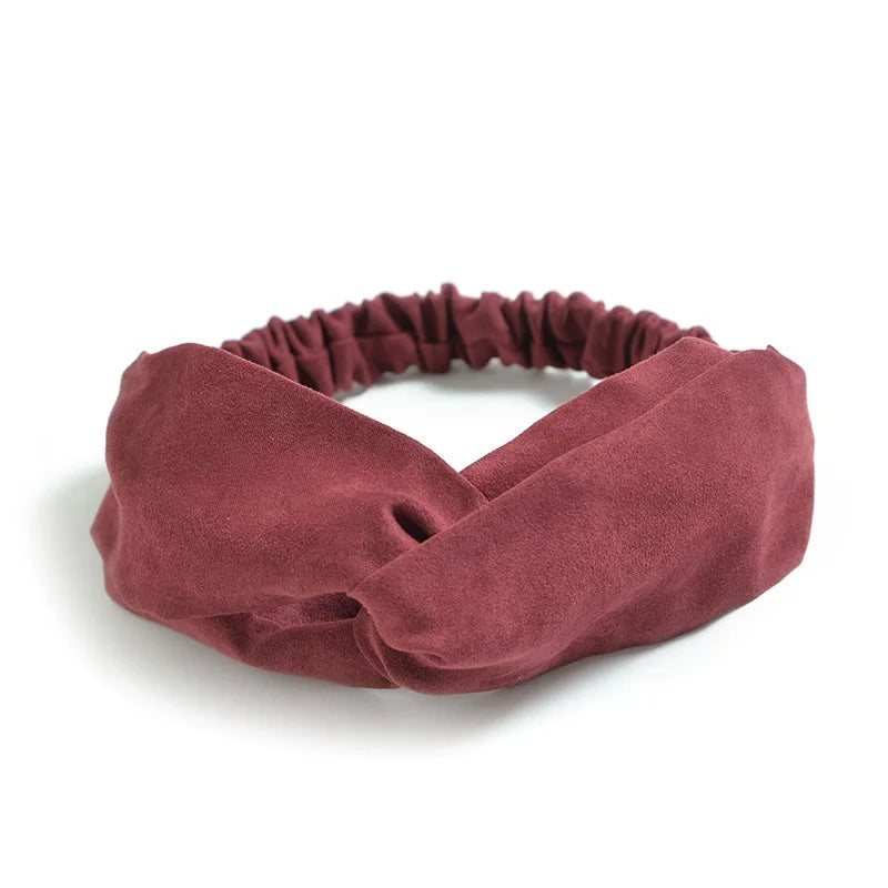 Women Cross Top Knot Headband – Elastic Soft Solid Color Hair Bands, Twisted Knotted Headwrap, Hair Accessories for Girls