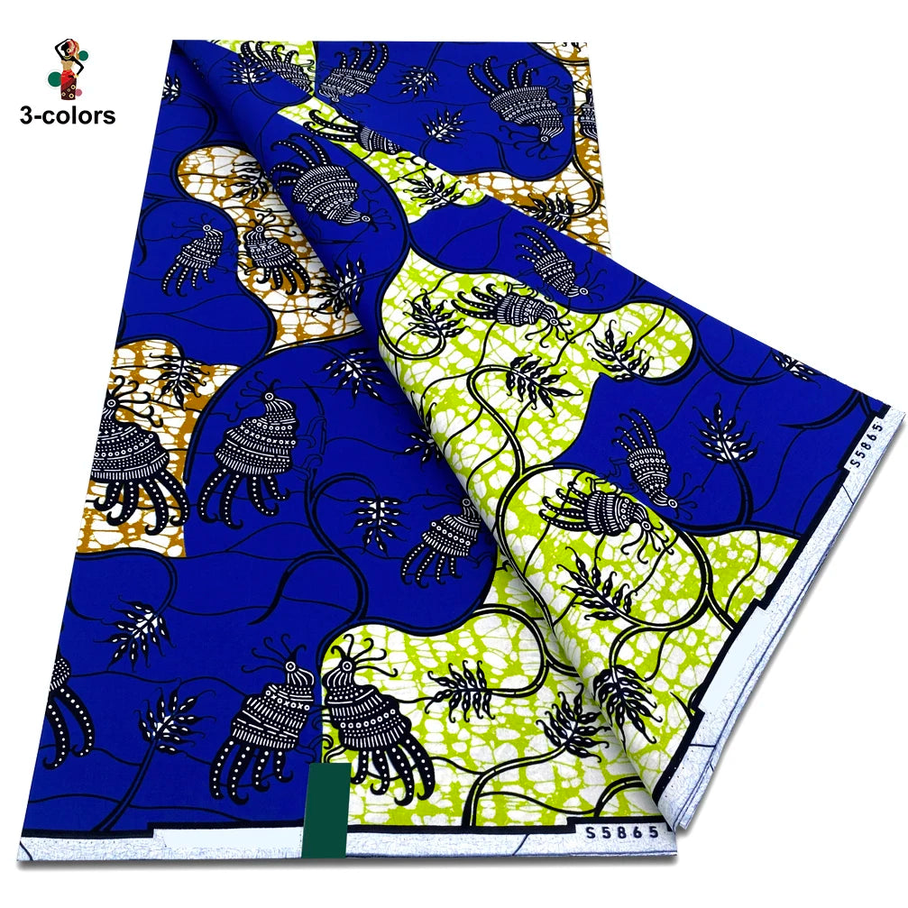 2026 Original African Wax Print Fabric - 100% Cotton Nigerian Ankara Batik Soft Pagne Material