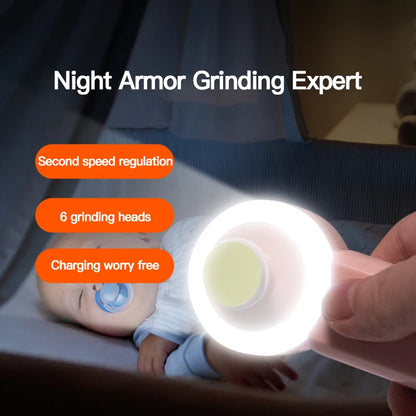 Rechargeable Luminous Newborn Electric Nail Clipper Set: Baby Anti-Clamping Scissors & Nail Grinder